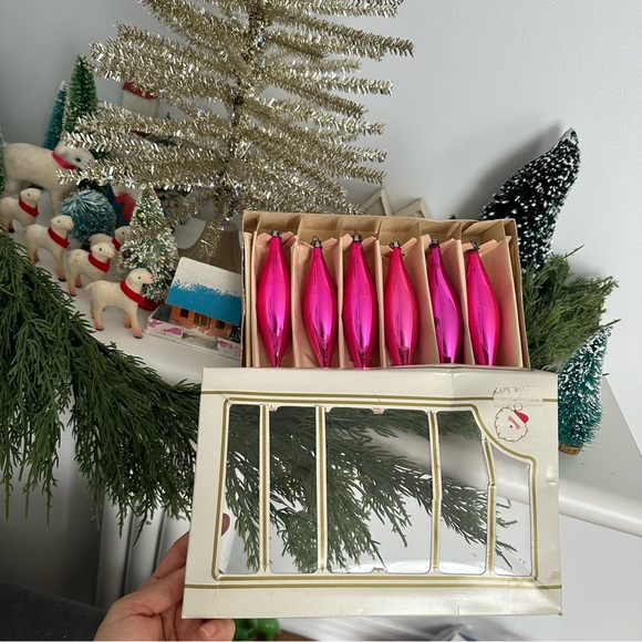 Pink Christmas Glass Ornaments Made in Poland - Picture 4 of 15